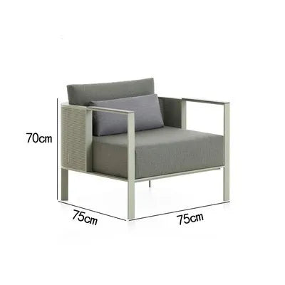 Outdoor stainless steel sofa Hotel sales office Terrace Dining table and chairs