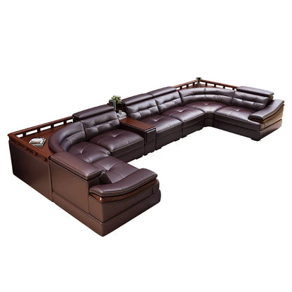 Contemporary Genuine Leather Sectional Sofa Sets Luxury Living Room Furniture for Home and Hotel Modern Design