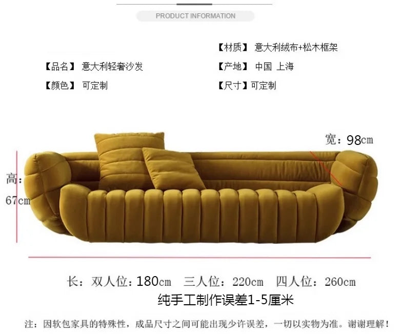 Minimalist Yellow Living Room Sofas Velvet Classic Soft Lounge Living Living Room Sofas Togo Soft Muebles De Sala Furniture Home
