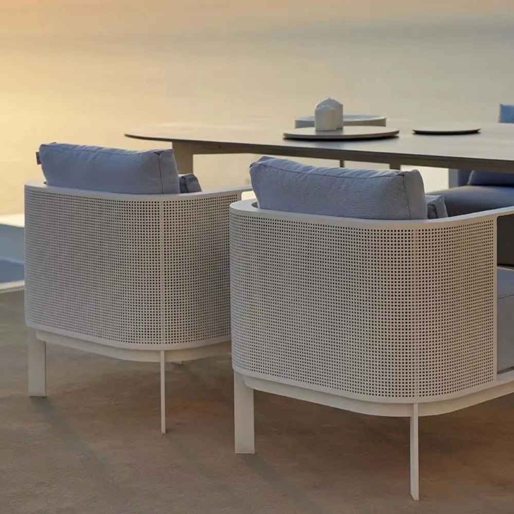 Modern Aluminum Garden Sofa Set - Durable and eco-friendly outdoor furniture with optional PE rattan frame