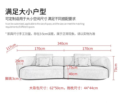 M78 Minimalist sofa large apartment living room special-shaped corner fabric, modular combination sofa