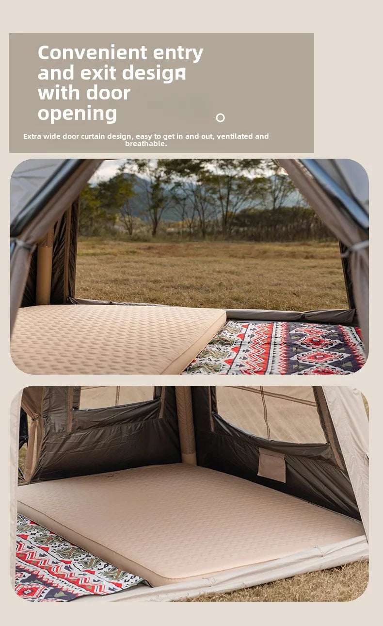 MOUNTAINHIKER 4-6 Person Outdoor Camping Manual Inflation Tent Anti-UV Shade Waterproof Air Tent Hiking Quick Open Beach Fishing