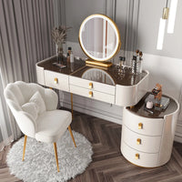 Solid wood new dresser glass bedroom modern simple style light luxury Internet celebrity small makeup table rock slab makeup