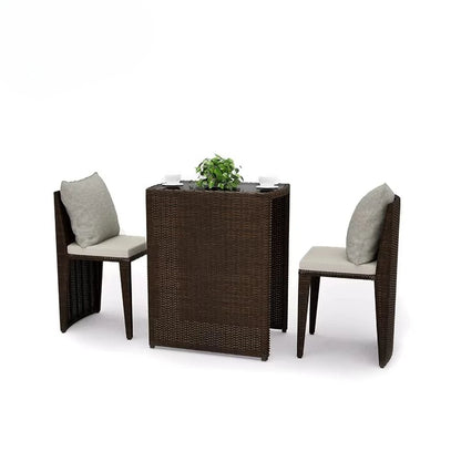 Luxury Round Patio Furniture with Fire Pit Rattan Chairs and Patio Tables Restaurant