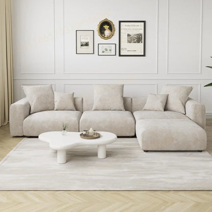 DIGGERA 181" Oversized Compressed Sofa Boneless Couch Modular Sofas for Living Room Huge 4-Seats Sectional Couches with Chaise