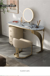 light luxury French luxury stone dresser chest cabinet integrated solid wood modern bedroom high-end makeup table