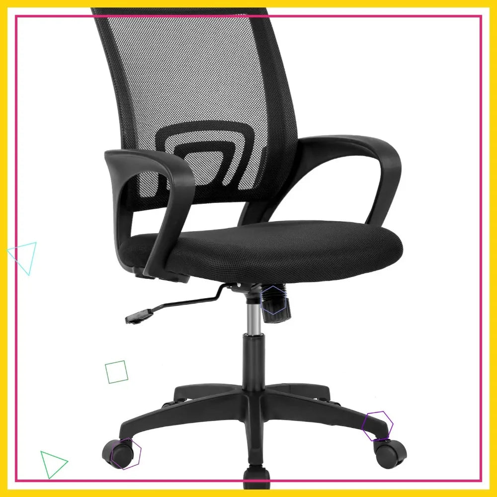 Ergonomic Mesh Office Chair with Lumbar Support, Adjustable Height and Armrests, Comfortable for Home Office Use