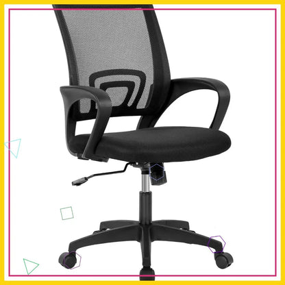 Ergonomic Mesh Office Chair with Lumbar Support, Adjustable Height and Armrests, Comfortable for Home Office Use