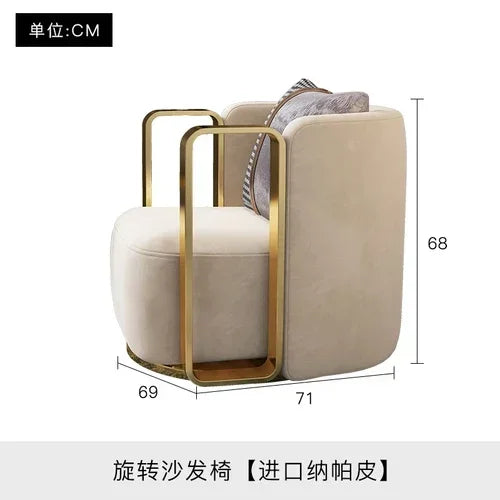 Custom Italian light luxury leather sofa living room combination size modern simple front American cowhide sofa