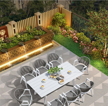 Waterproof and Sun-proof Garden Outdoor Chairs Leisure Outdoor Furniture Aluminum Alloy Chair Modern Patio Balcony Table Chairs
