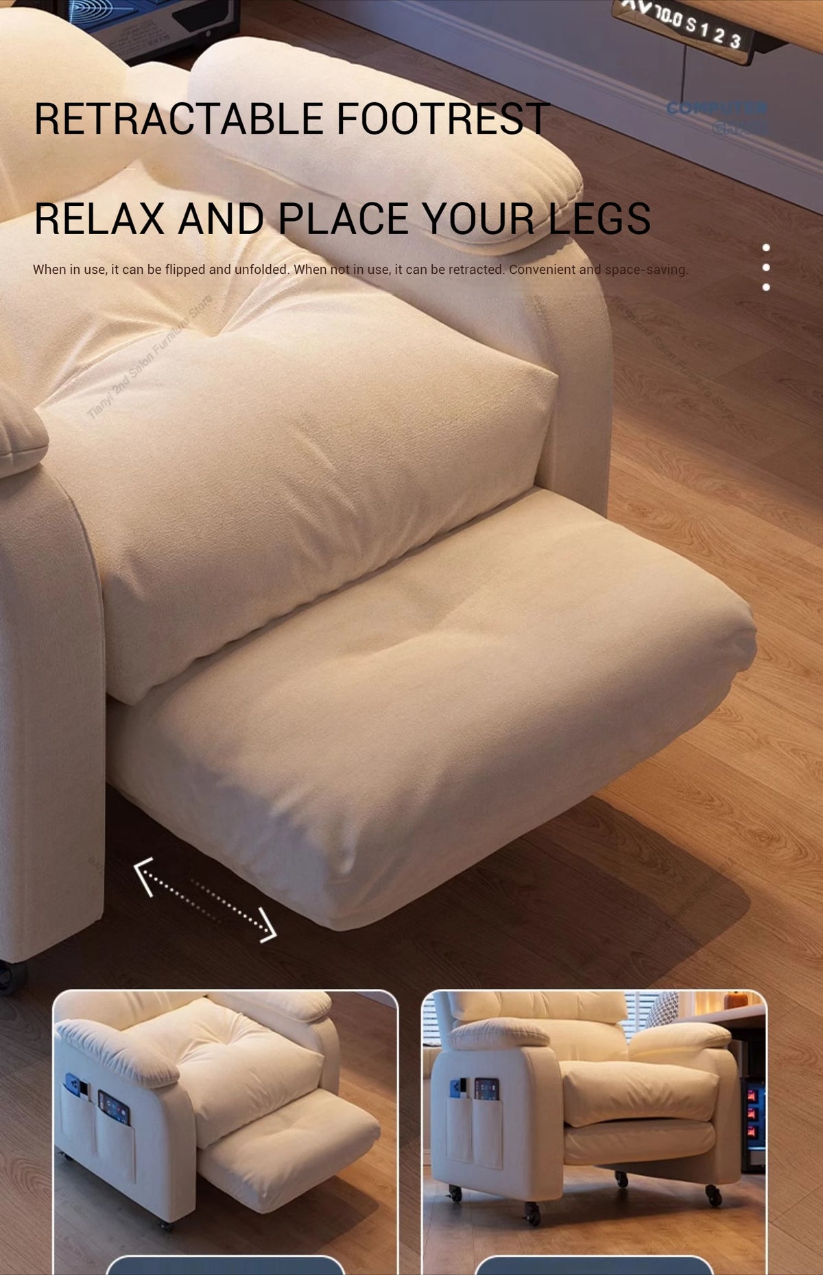 Luxurious Living Room Office Chairs Gaming Armchair Swivel Ergonomic Office Chair Relaxing Recliner Office Furniture Sillas LLOC