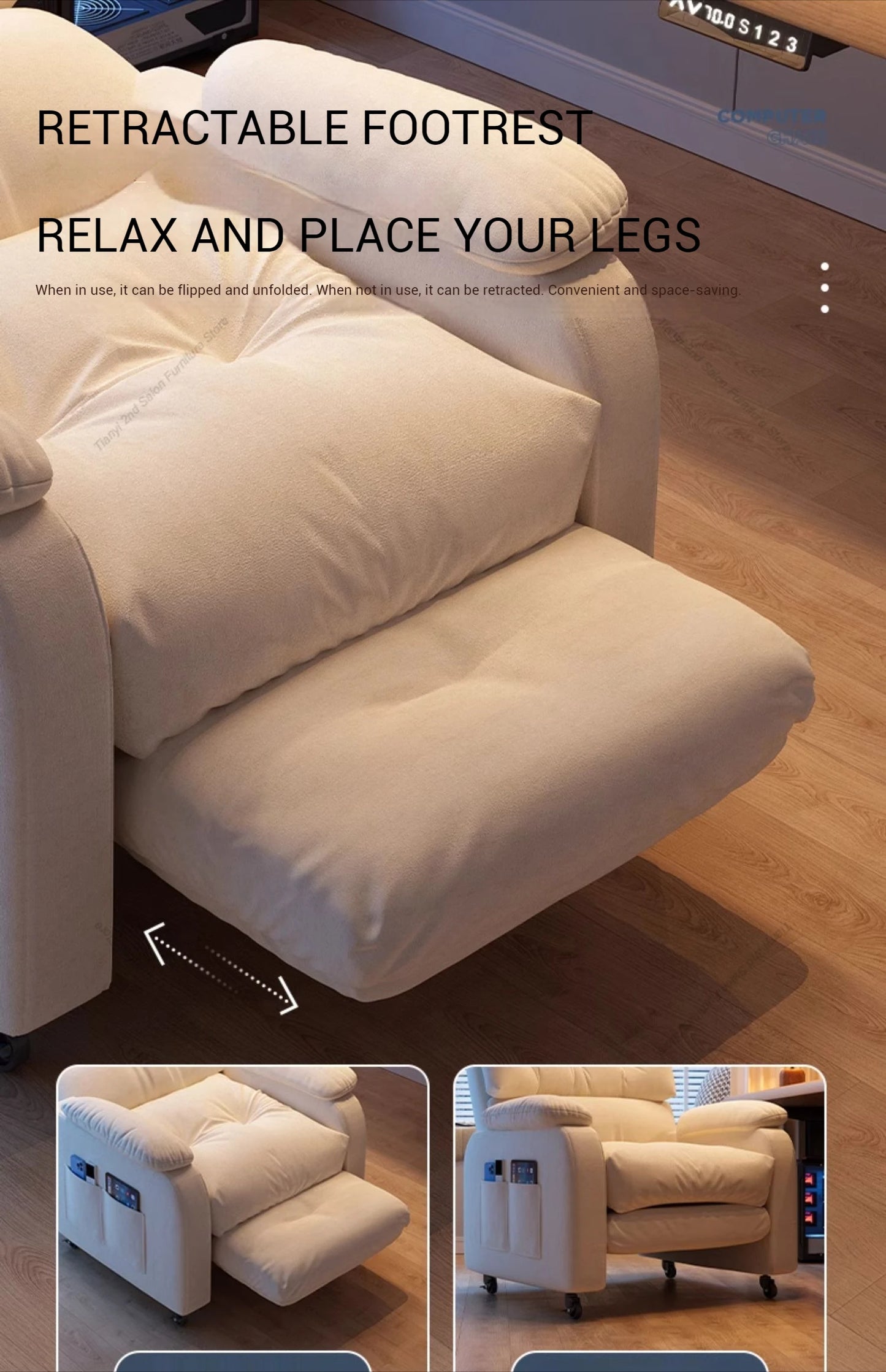 Luxurious Living Room Office Chairs Gaming Armchair Swivel Ergonomic Office Chair Relaxing Recliner Office Furniture Sillas LLOC