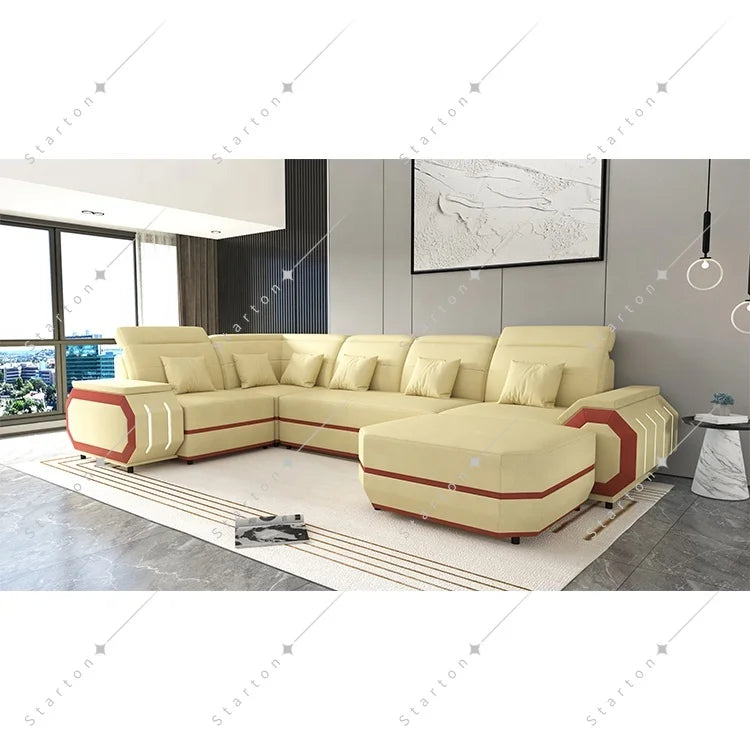 Modern Style Office Genuine Leather Sofa Set Furniture Living Room