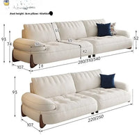 Cream style fabric sofa, modern light luxury living room small apartment sofa, cat claw cloth