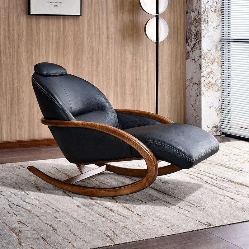 New Chinese-style solid wood leisure rocking chair, living room balcony recliner