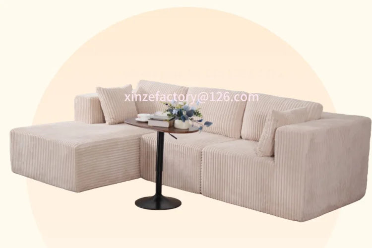 Customizable vacuum compression sofa folding Italian simple sitting and sleeping large apartment living room corduroy popularity