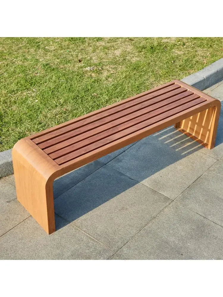 Banc extérieur chaise de parc banc Anti-corrosion bois motif carré jardin cour chaise