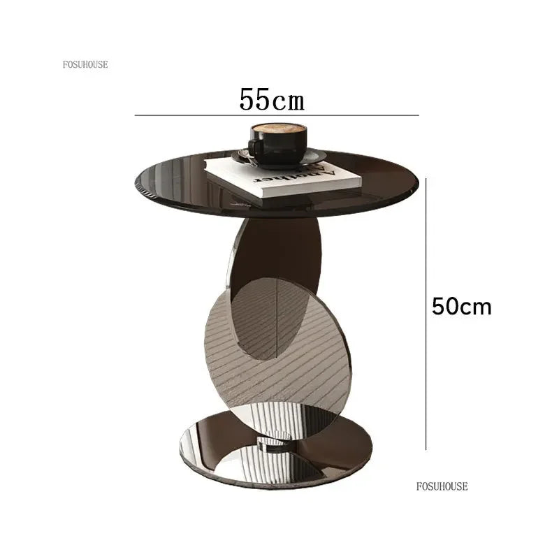 Nordic Light Luxury Coffee Tables Glass Side Table Designer Stainless Steel Corner Table Home Furniture Living Room Coffee Table