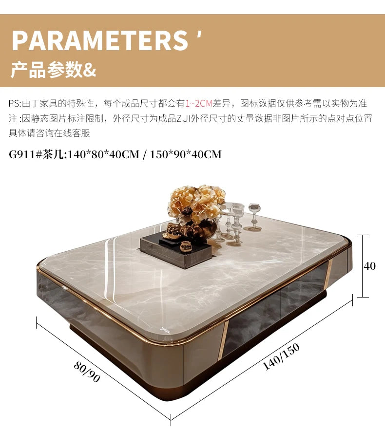 Microcrystalline stone large apartment flat living room coffee table marble