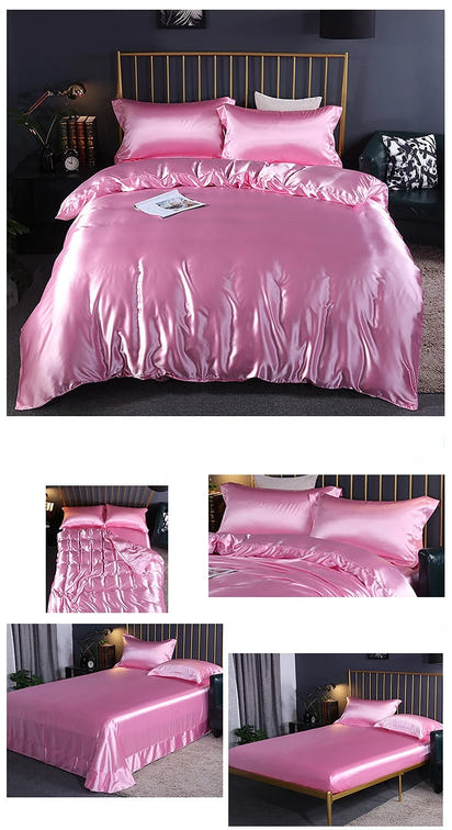 Luxury 100% Mulberry Silk Bedding Set with Duvet Cover Set Double King Queen Size Bedding Cover Kit 4pcs Bed Cover Bed Linen Set