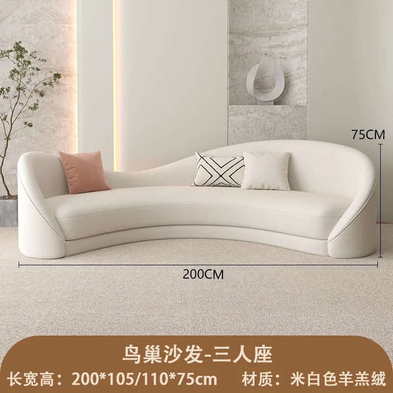 Curved White Living Room Sofas Recliner Cloud Cream Modern Living Room Sofas Create European Lazy Divano Postmodern Furniture