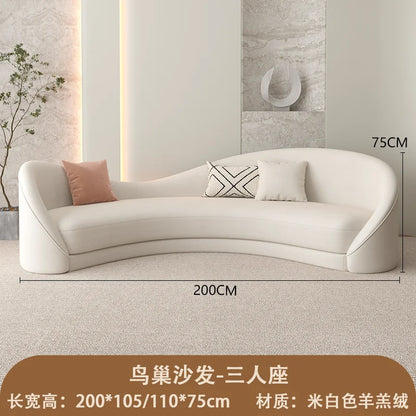 Curved White Living Room Sofas Recliner Cloud Cream Modern Living Room Sofas Create European Lazy Divano Postmodern Furniture
