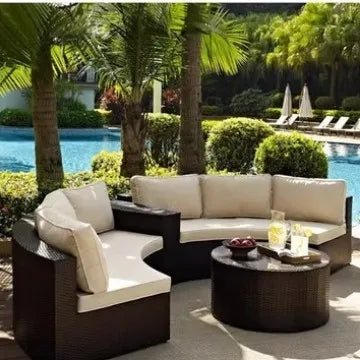 Customizable Outdoor Leisure Courtyard Villa Garden Outdoor Combination Waterproof Sunscreen Rattan Sofa