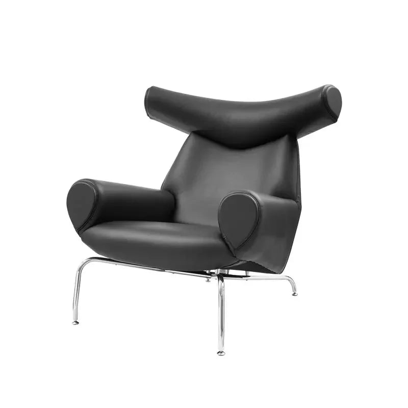 QQSingle light luxury sofa chair minimalist leather balcony living room lounge chair