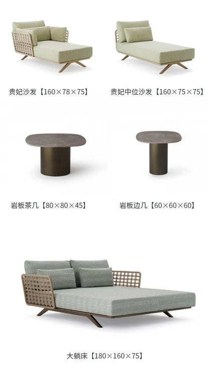 New arrive Nordic outdoor sofa rainproof rattan cafe courtyard hotel garden leisure card seat combination420