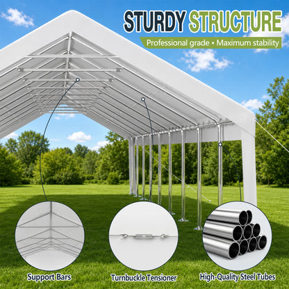 20x60FT Large Outdoor Event Tent Heavy Duty White Party Canopy Double Doors 18 PVC Windows Waterproof Steel Frame For Banquet Wedding Market