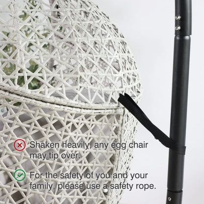 Indoor Outdoor Hammock Egg Chair with Stand Large Hanging Chair Wicker Rattan Swing Chair with Removable Cushion  Capacity