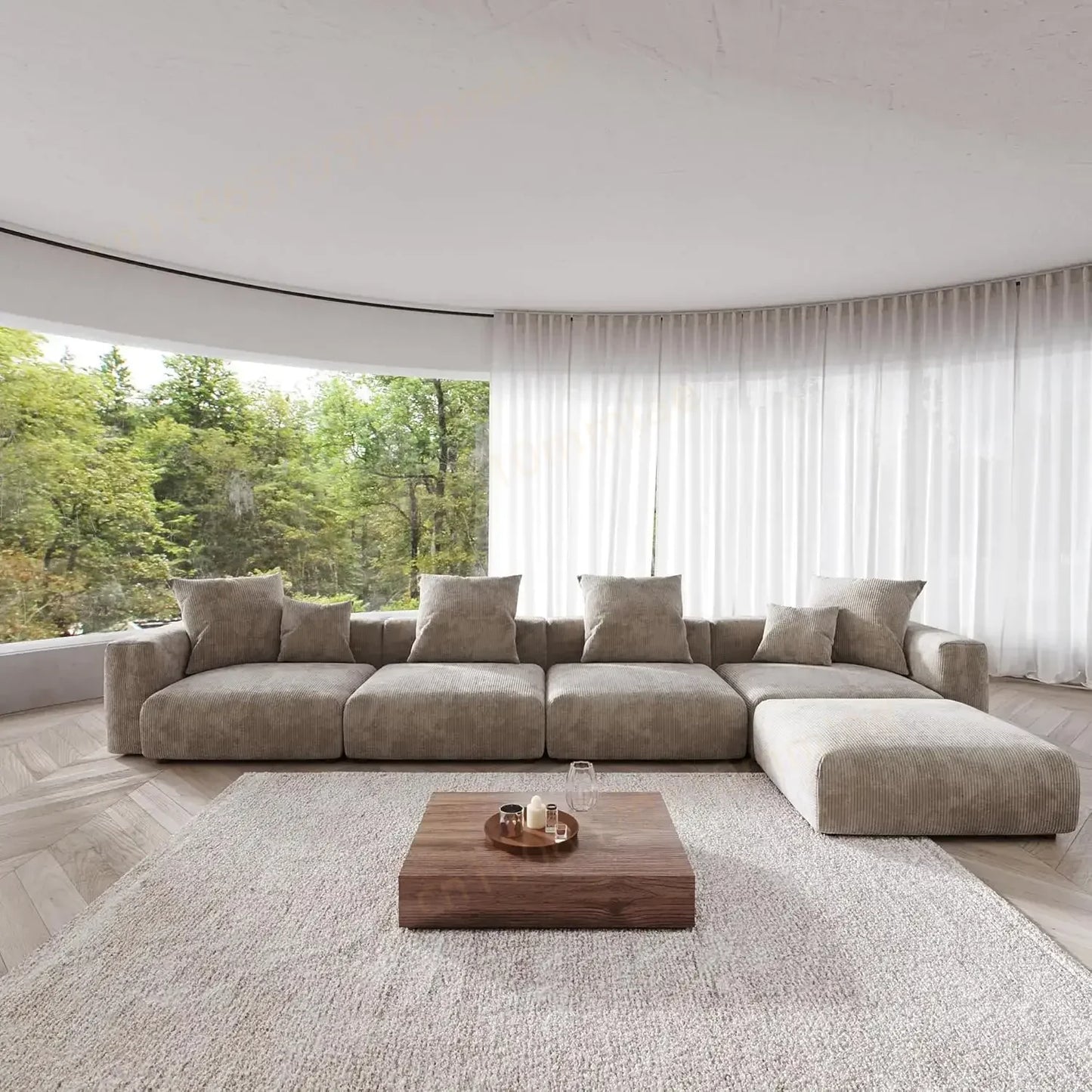 DIGGERA 181" Oversized Compressed Sofa Boneless Couch Modular Sofas for Living Room Huge 4-Seats Sectional Couches with Chaise