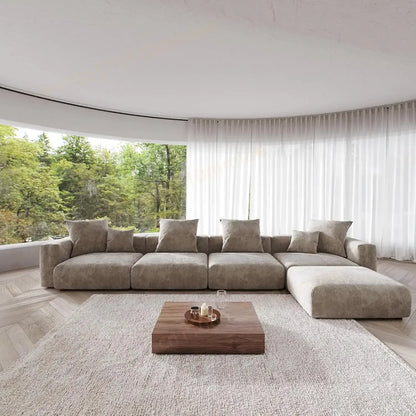 DIGGERA 181" Oversized Compressed Sofa Boneless Couch Modular Sofas for Living Room Huge 4-Seats Sectional Couches with Chaise