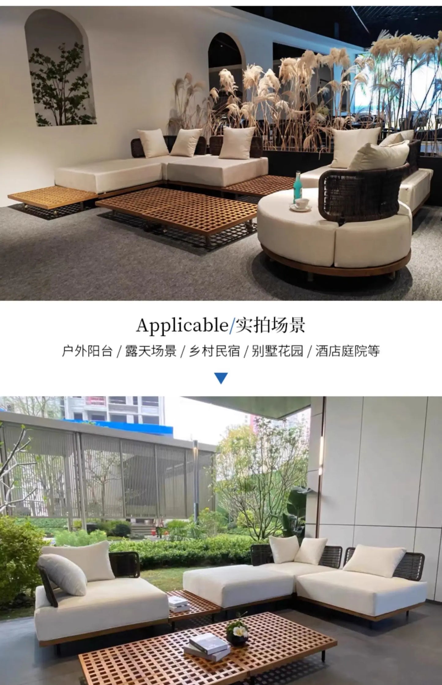 Italian Style Modern Garden Sofas Designer Simplicity Waterproof and Sunscreen Garden Sofas Luxury Outdoor Furniture Divano FYOS