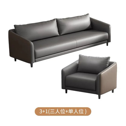 Office Sofa Modern Meeting Guests Business Reception Negotiation Leisure Area Modern Leather Sofa Coffee Table Combination Set