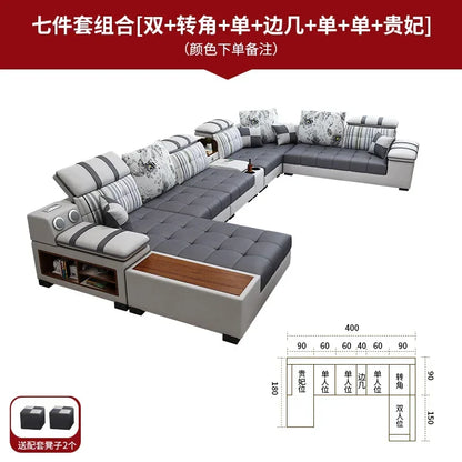 Luxury Technology Cloth Sofa Living Room Furniture Modern Cloakroom Bedroom Sofa Combination Nordic Apartment Sofa Set