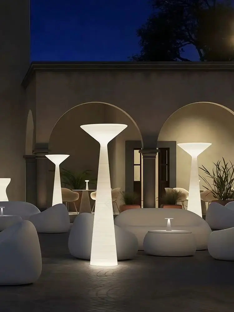 Outdoor large rolling sculpture floor lamp creative art decorative lighting