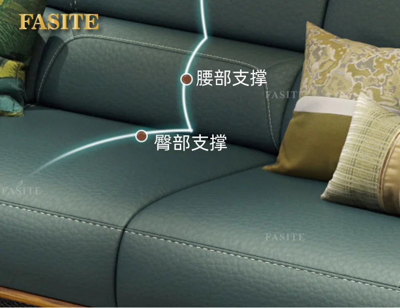 Leather sofa combination home living room corner first layer cowhide modern new Chinese furniture