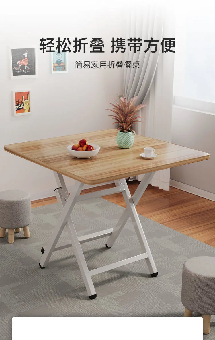 2025 New Folding Table,Indoor Outdoor Heavy Duty Portable Folding Square Woodiness Dining Table ,for Picnic, Party, Camping