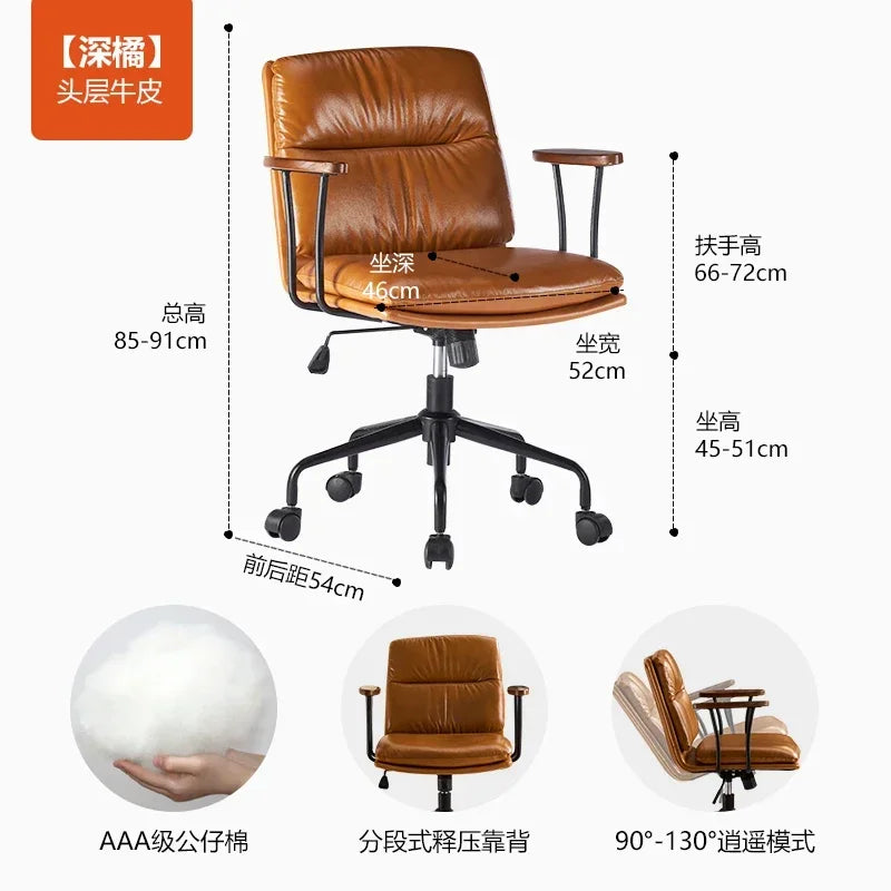 Swivel Study Office Chair Throne Ergonomic Mobile Executive Comfortable Office Chair Desk Nordic Silla Oficina Salon Furniture