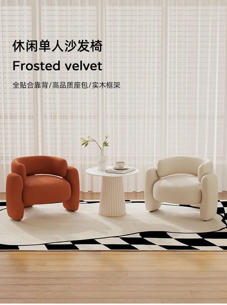 Nordic Simple Single Leisure Chair Living Room Sofa Home Fabric Recliner Bedroom Balcony Small Sofa Study Reading Sofas