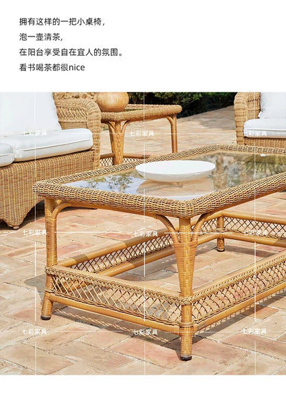 Zz outdoor sofa courtyard leisure hotel outdoor terrace garden balcony rattan chair sofa combination