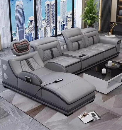 Living room multi-functional smart sofa, electric massage sofa, leather smart massage sofa