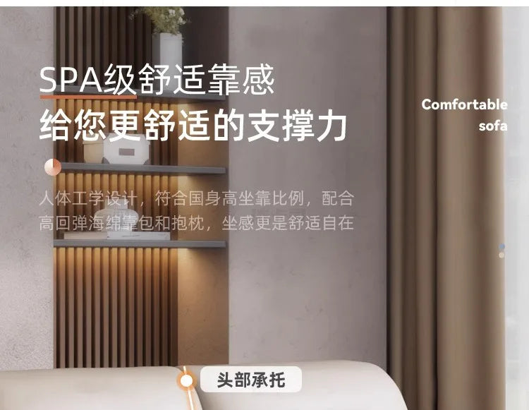 The first layer of cowhide leather sofa living room combination modern simple size apartment cream style leather sofa