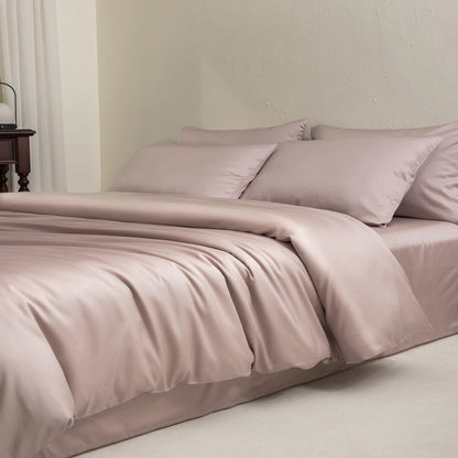 Luxury Bedding Set with Duvet Cover Silk Cotton Duvet Cover Bed Sheet Solid Color bedsheets full set 4 pcs Queen King Size