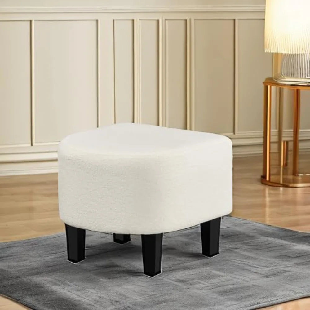 Topeakmart Sherpa Accent Chair and Ottoman Set, Modern Club Chair with Footrest for Cozy Reclining in Living Room or Bedroom