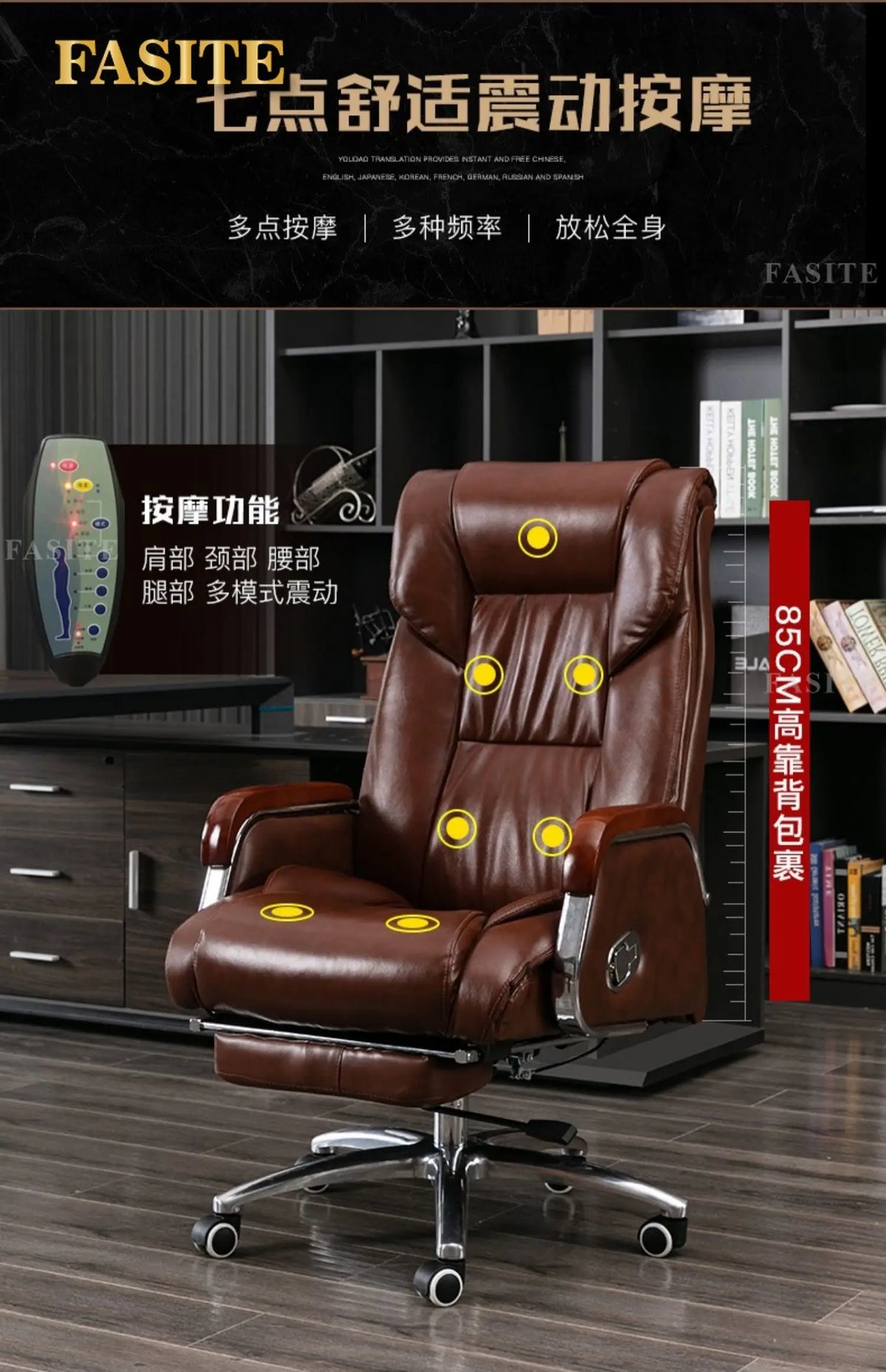 Retro Executive Leather Chair Armchairs Editor Choises Fashion Aluminium Office Chair Working Relax Silla Escritorio
