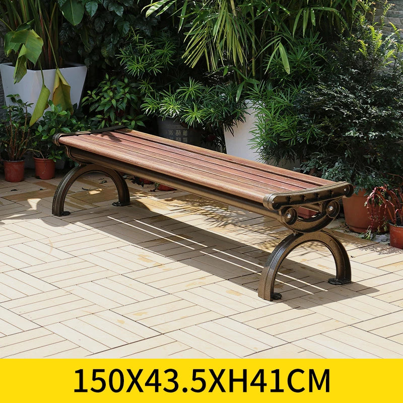 Factory Wholesale Street Park Bench Customized Metal Garden Bus Stops Bench Cast Aluminum Patio Garden Outdoor Bench