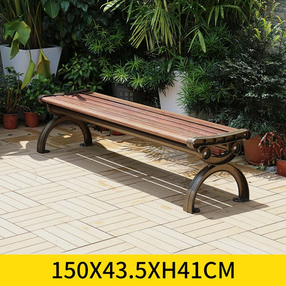 Factory Wholesale Street Park Bench Customized Metal Garden Bus Stops Bench Cast Aluminum Patio Garden Outdoor Bench