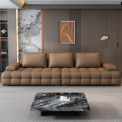 Modern Minimalist New Leather Living Room Lawrence Italian Light Luxury Straight L Shaped Sectional Lazy Soft Tatami Lounge Sofa